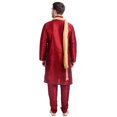thumbnail image 2 of Ensemble Kurta Pyjama Foulard pour Homme Indien Indien Robe de Fête de Mariage (Bordeaux, L), 2 of 6