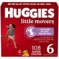 thumbnail image 1 of Huggies Little Movers Baby Diapers, Econo pack, Size 6 (35+ lbs), 108 Count, 1 of 8