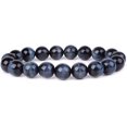 thumbnail image 1 of Bracelet Extensible en Perles Rondes de 10 mm en Oeil de Tigre Bleu Naturel de Qualité A 7 Pouces Unisexe, 1 of 2