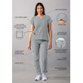 thumbnail image 3 of Adar Addition Go-Basic Scrub Set For Women - Slim V-Neck Scrub Top & Skinny Cargo Scrub Pants, 3 of 7