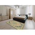 thumbnail image 4 of Ahgly Company Tapis d'Intérieur Carrés Abstraits Vert Foncé Tapis de Zone Abstraits, 5 Pieds Carré, 4 of 6