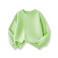thumbnail image 2 of PMVFHDE Chandail à Manches Longues pour Filles, Col Rond Décontracté, Côtelé, Coupe Ample, Vert, 4-5 Ans, 2 of 3