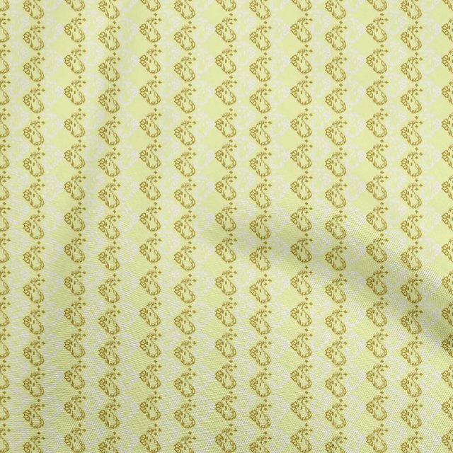 oneOone Polyester Lycra Light Yellow Fabric Asian Ikat Craft Projects Decor Fabric Printed By The Yard 56 Inch Wide