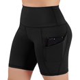 thumbnail image 1 of Women High Waist Running Short Tummy Control Shorts Polyester Black XL, 1 of 6
