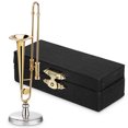 thumbnail image 1 of Miniature Trombone Instrument de Musique Miniature en Cuivre Décoration de Bureau Accessoire de Maison de Poupée, 1 of 9