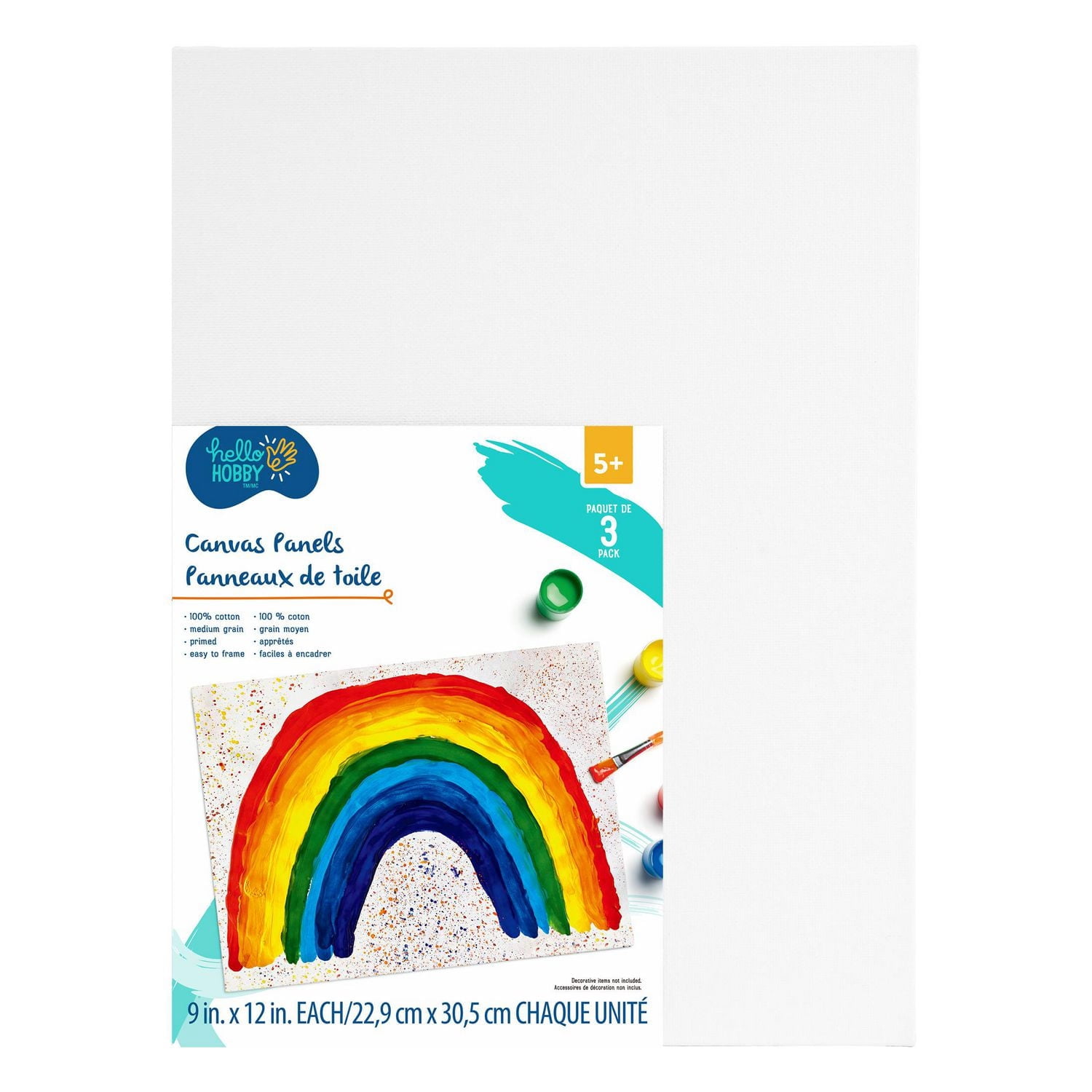 HELLO HOBBY CANVAS PANELS 3 PACK 9 in. x 12 EACH