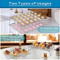 thumbnail image 5 of Cooling Baking Rack 4-tier Stackable Stainless Steel Wire Baking Cooking Racks Set For Cookie, Pizza, Cup Cake, Raised & Folding Feet, Oven Safe & Dis, 5 of 5