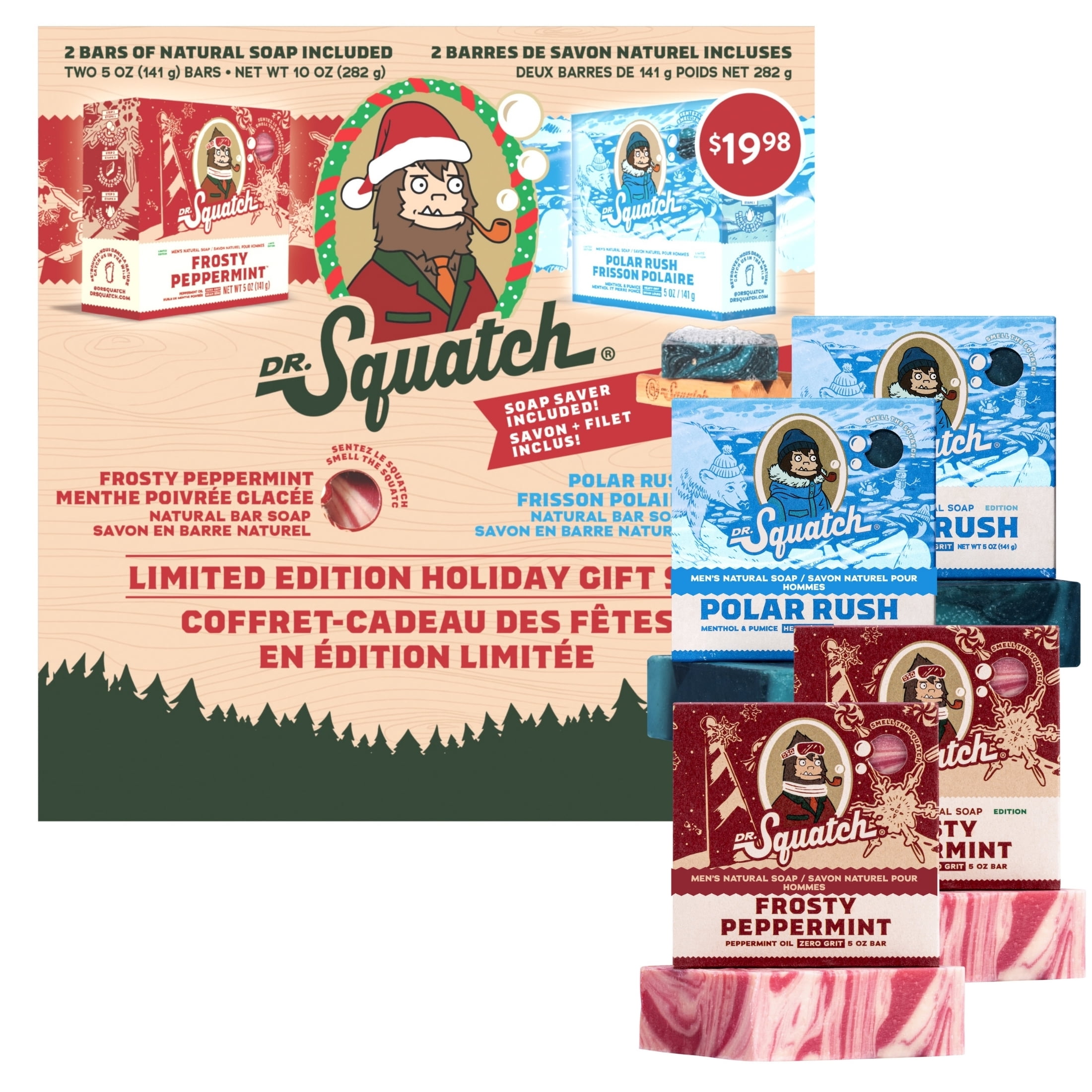 Dr. Squatch Soap Gift Set, Limited Holiday Edition: Frosty Peppermint ...