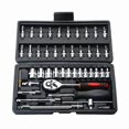 thumbnail image 2 of 46Pcs Combination Tool Kit 1/4 Ratchet Wrench Socket Screwdriver With Plastic Toolbox Spanner Household Car Repair Hand Tool Set, 2 of 5