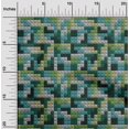 thumbnail image 2 of oneOone Tissu Flex Coton Vert Sarcelle Forme Géométrique Matériel de Robe Tissu Imprimé Tissu au Mètre 40 Pouces de Large, 2 of 4