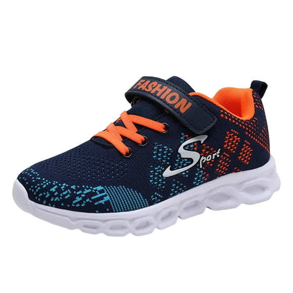 Bmisegm Kids Tennis Athletic Running Walking Lightweight Sneakers Breathable Mesh Sport Shoes Kids Sneakers Dark Blue 3 (US size)