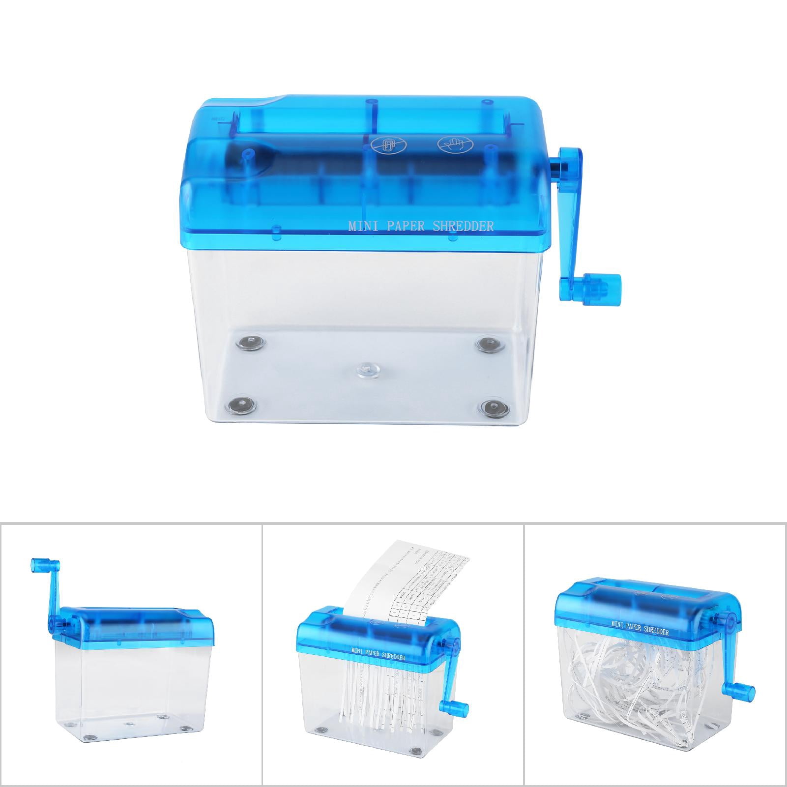 Déchiqueteuse manuelle portable A6 mini pour bureau, maison, école bleue