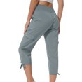 thumbnail image 2 of QATAINLAV Capris de Randonnée pour Femmes avec Poches Été Cargo Légers Pantalons Capri de Voyage Unis Décontractés Bas Resserré Pantalons de Survêtement Raccourcis Offres du Jour en Liquidation Gris m, 2 of 8