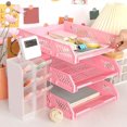 thumbnail image 2 of 3 Tier Stackable Letter Tray Desk Paper Organizer Plastic File Document Storage Rack for Home Office School, 2 of 7