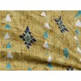 thumbnail image 4 of oneOone Rayon Yellow Fabric Texture & Triangle Geometric Fabric For Sewing Printed Craft Fabric By The Yard 56 Inch Wide, 4 of 5