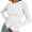 White, variant on XDZJLR Long Sleeve Shirts Women Casual Crewneck Solid Color Top T Shirt Gloves Finger Base Shirt White M