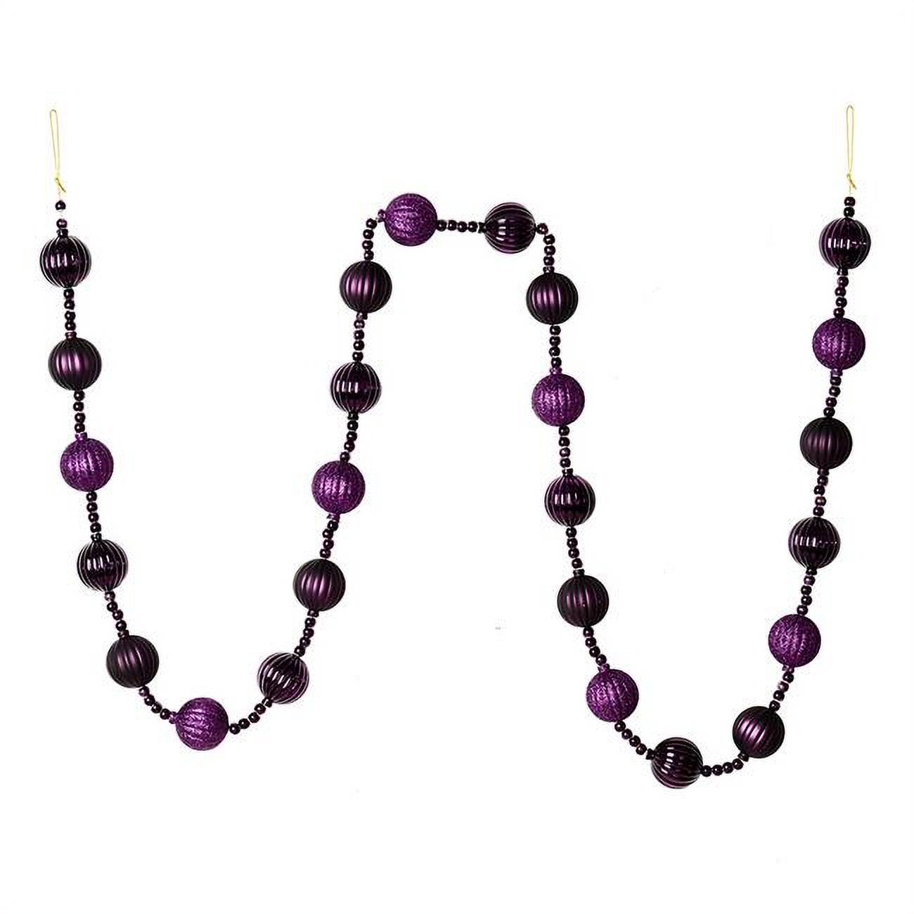 Vickerman M183534 6 ft. Lilac Stripe Ball Garland
