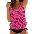 thumbnail image 1 of Cameland Womens Tummy Control Swimsuits Plus Size Blouson Printed Tankini Swimsuits 2 Piece Bathing Suits Tops with Boyshorts Modest Loose Fit Swimwear, 1 of 4