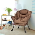 thumbnail image 4 of Costway Fauteuil de Repos Moderne en Tissu Polyester Fauteuil une Place avec Poche Latérale Brun, 4 of 10