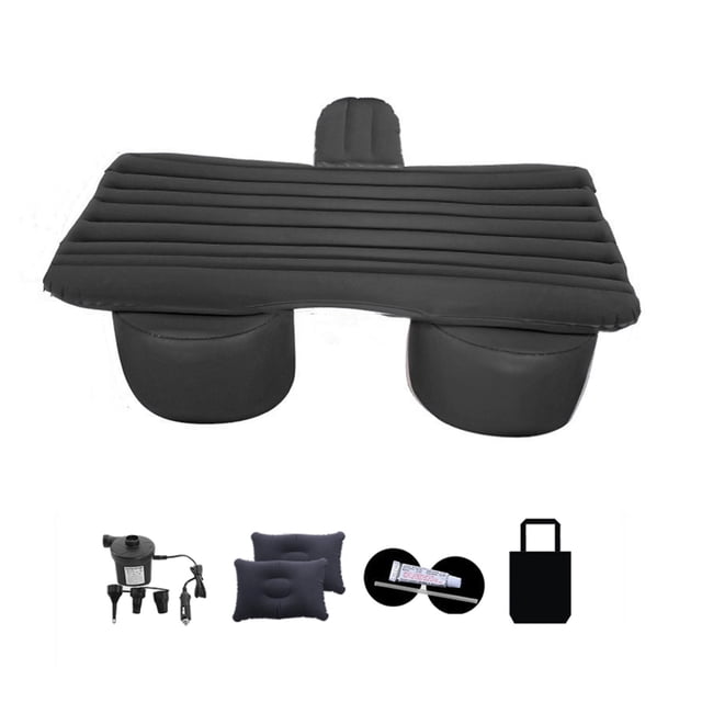 Maytalsory Rear Seat Air Cushion Bed With Unique Child Protection Gear Wave For Stability Car Inflatable Bed Black Round footed pier