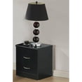 thumbnail image 2 of Hodedah Two Drawer Contemporary Wooden Nightstand in Black Finish, 2 of 2