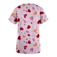 thumbnail image 5 of LSLJS Fashion Woman Solid V--Neck Short Sleeve T-Shirt Printing Loose Blouse Tops, Womens Plus Scrubs, 5 of 5