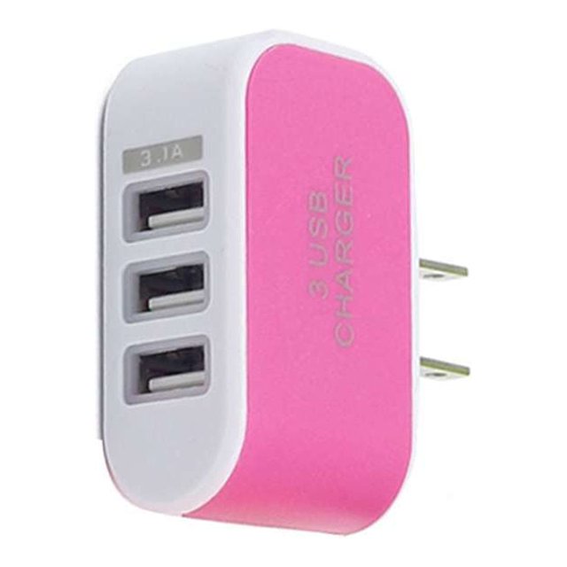 Universal Candy Color 3 USB Multi-Port Wall Charger charger adapter ; US Plug Wall Adapter Cube Block AC 110-220V 5V