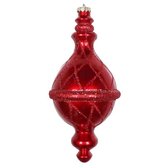 Vickerman MT198803D 10 Po. Ornement Red Candy Glitter Net Drop