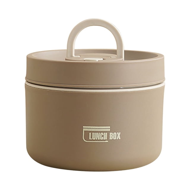 Dvkptbk Lunch Boîte à Portable Isolée, Contenant à Lunch Isolé en Acier Inoxydable 304 Étanche et Scellé avec un Extérieur beige et un design Cylindrique compact. Comprend une Poignée en PP Renforcée pour la Portabilité et une Couche Intercalaire d'Isolation en Mousse pour une Conservation Prolongée de la Chaleur. Convient au Bureau, à l'École Ou à l'Extérieur, avec une Capacité de 620 ml et un Emballage à Plusieurs Couches pour Garder les Aliments Frais et Séparés. Comprend un Sac d'Isolation Thermique pour Plus de Commodité.