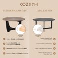 thumbnail image 3 of COZAYH Rustic Farmhouse Round Coffee Table with Crisscross Base for Living Room, 3 of 11