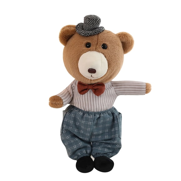Ensemble de Poupées en Peluche Ours Compagnon Chaud Couple Paire d'Animaux en Peluche Jouets Doux à Câliner pour Cadeau de la Saint-Valentin Anniversaire Déco Maison Matériau 100 % Polyester F F