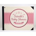 thumbnail image 3 of Darling Souvenir Livre d'Or Rose à Rayures et Cadre Rond pour Baby Shower, Couverture Rigide Imprimée Personnalisée, Registre de Souvenirs – 9 x 12 Pouces, 3 of 5