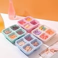 thumbnail image 1 of 4 Pcs Boîtes à Collation avec 4 Compartiments Réutilisables à Couvercle Facile à Ouvrir Contenants à Collation pour Enfants Adultes Contenants Empilables de Rangement pour Aliments pour l'École la Maison le Voyage, 1 of 8