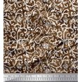 thumbnail image 1 of Soimoi Poly Georgette Fabric Leaves,Bird & Rose Flower Printed Fabric 1 Yard 42 Inch Wide, 1 of 3