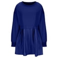 thumbnail image 3 of Pisexur Robe Chandail Surdimensionnée pour Femmes, Col Rond, Manches Longues, Patchwork, Robe d'Automne, Chandail à Enfiler, Hauts Amples et Fluides, Robe Chandail, Mini-Robe, 3 of 7