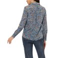 thumbnail image 3 of INSPIRE CHIC Chemise Boutonnée pour Femme à Petites Fleurs à Manches Longues Col en Pointe Haut de Bureau S Gris Bleu, 3 of 6