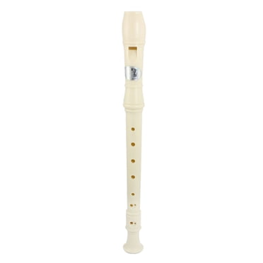 Portable Plastic 8 Holes Flute Soprano Recorder w Cleaning Stick Beige