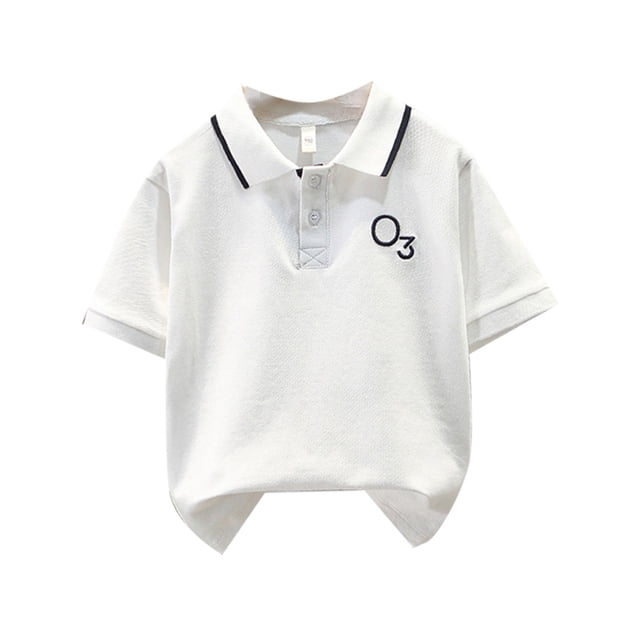 Polos pour Garçons Chemise Unie pour Garçons Chemises de Rugby Chemise à Manches Courtes 6-7 Ans Mode Garçons