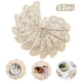 thumbnail image 2 of Doilies 12Pcs 8 Inch Doilies Crochet Round Lace Doily Handmade Placemats Cotton Crocheted Beige, 2 of 6