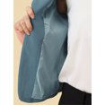 thumbnail image 5 of INSPIRE CHIC Blazer pour Femme à devant Ouvert Veste de Tailleur Courte d'Été pour le Travail Bleu Gris-Uni TP, 5 of 5