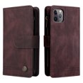 thumbnail image 3 of Case for iPhone 11 Pro Max Cover Zipper Pocket Wallet Case Magnetic Protective - Braun, 3 of 5