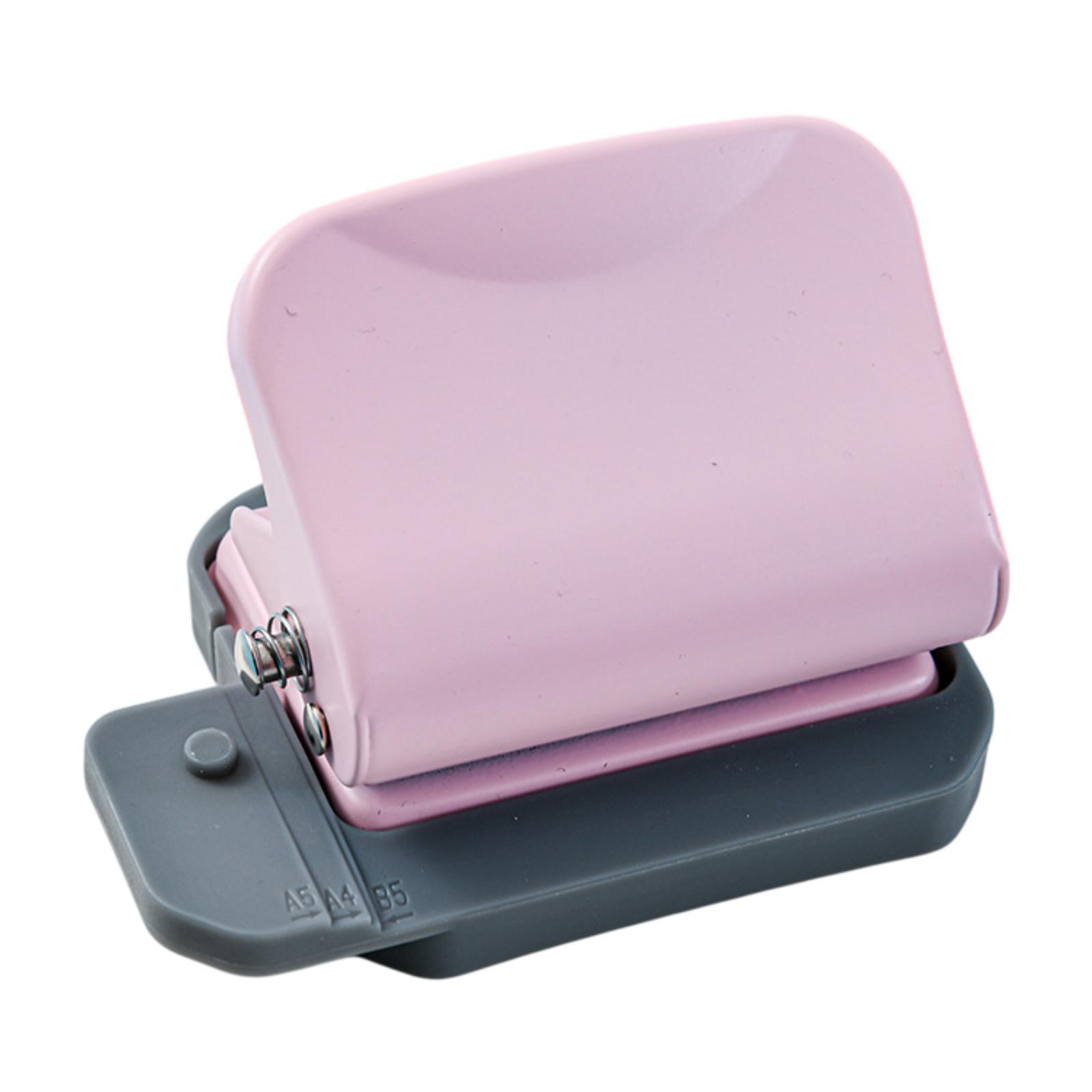 Rongfmy 6 Hole Punch Round Hole Puncher for DIY Art Project Paper Crafting Scrapbook Pink