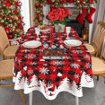 thumbnail image 2 of Oval Christmas Tablecloth 60x120 Inch, Winter Snowflake Christmas Plaid Tablecloth Oval, Holiday Christmas Table Cloths Oval, Xmas Oval Table Cover Decor, 2 of 6