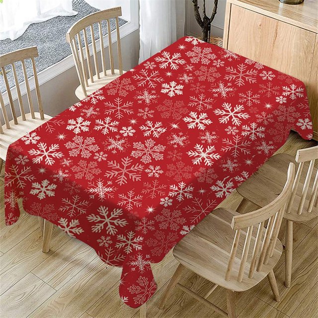 sdhkgrrt under $5 2Pcs Christmas Table Cloth, Christmas Tablecloth Rectangular,Holiday Dining Table Cover,Waterproof Table Cloth,Festive Home Decor,Washable Kitchen Tablecloth