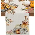 thumbnail image 1 of Thanksgiving Fall Table Runner 108 Inches Long, Pumpkins Autumn Maple Leaves Cotton Linen Kitchen Dinner Table Runners, Farmhouse Burlap Tablerunner for Thanksgiving/Dresser/Dining/Party/Wedding Decor, 1 of 6