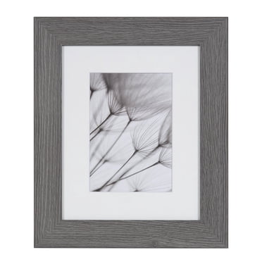 DesignOvation Museum 8" x 10" Matted to 5" x 7" Grey Picture Frame