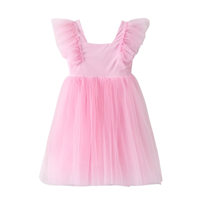 Yanlir Robe Fleurie pour Enfants – Robe Mi-Mollet Sans Manches à Col Rond Style Ferme Européen pour Filles, pour des Tenues Confortables et Élégantes 1-9 Ans (Rouge Melon D\'eau, 3-5 Ans)