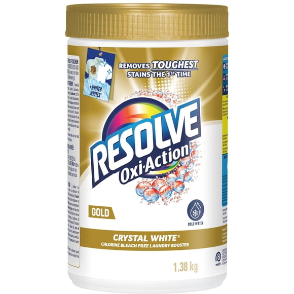 RESOLVE In Wash Powder - GOLD Oxi-Action Crystal White 1.38KG