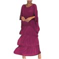 thumbnail image 2 of Jusqu'à 65 % de Réduction! Robes de Mode d'Été pour Femmes 2024 Grande Taille Manches Courtes Col Rond Décontracté Imprimé, 2 of 6