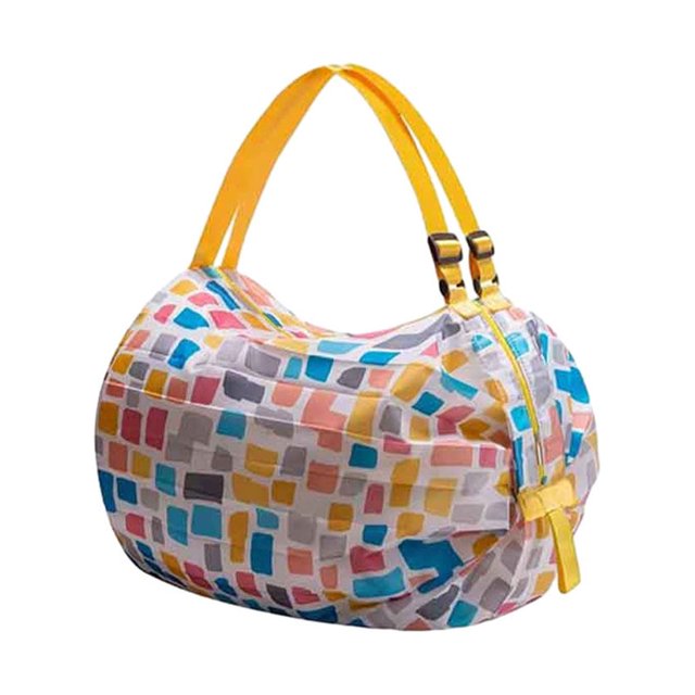 fastboy Foldable Storage Bag Companion For Adventures Reusable Shopping Bag For Travel yellow plaid 1Set